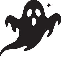 Black ghost with star spooky halloween