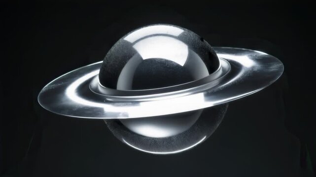 Rotating chrome sphere with stationary ring