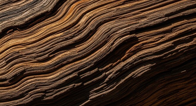 Close up of weathered tree bark showing natural wood grain and texture with a rough organic pattern