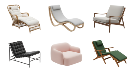 Collection of modern lounge chairs