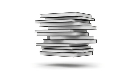 Stack of Hardcover Books with Black Covers and White Pages.