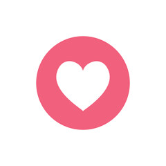 Illustration of Pink Circle Heart Icon: Valentine's Day, Love Symbol, Graphic Design Element vector