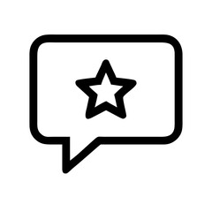 Star rating feedback icon vector graphic for review comment and favorite message bubble speech design  