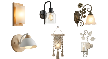 Assorted wall and hanging lamps