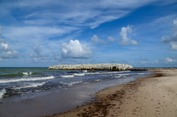 The new pier on the Baltic Sea coast.