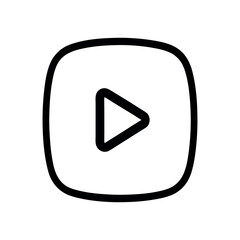 YouTube icon black outline on-white background