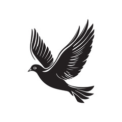 Vector illustration of a dove flying with its wings spread