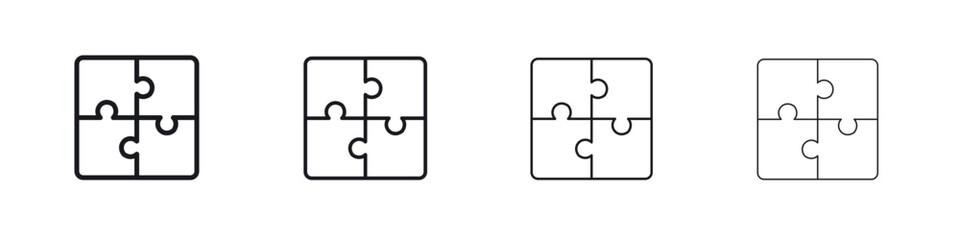 Puzzle icon. minimal strokes lines for web designs