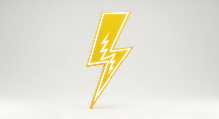 Yellow Lightning Bolt with White Outline on Display.