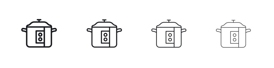 pressure cooker icon. minimal strokes lines for web designs