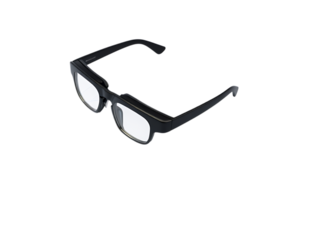 Stylish black eye glasses isolated on transparent background, a modern fashion accessory for optical vision and reading, offering a clear view with a touch of vintage elegance