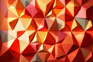 Obraz premium Colorful geometric pattern formed by three-dimensional shapes in warm tones
