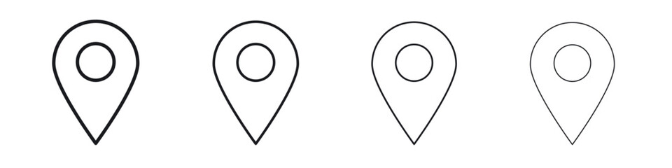 Navigation pin icon. minimal strokes lines for web designs
