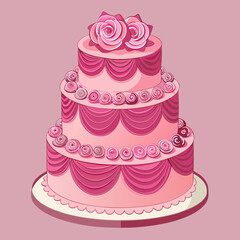 pink wedding cake