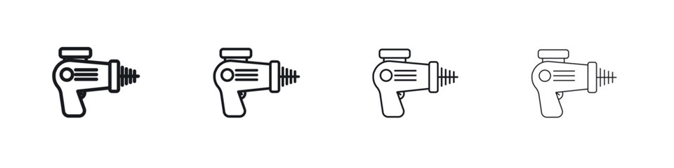 Laser gun icon. minimal strokes lines for web designs