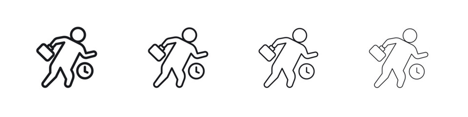 Late icon. minimal strokes lines for web designs
