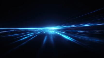 Abstract speed blur, bright blue light streaks
