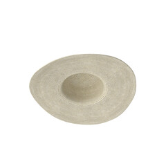 Wide-Brimmed Straw Sun Hat Isolated on Transparent Background