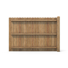 Wooden Privacy Fence Panel Isolated on Transparent Background