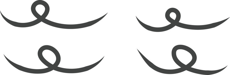  Swoosh and Swoop Underline. brush scribble underline. Flourishes and swoop vintage design. Curve paint tails. Marker pen line highlight swoosh stroke
