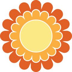 Orange and Yellow Gradient Flower Graphic