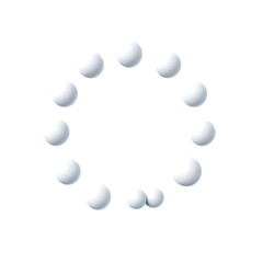 Spheres arranged in a circle isolated on transparent background, creating a minimal and modern geometric pattern for design elements and decorative ornaments in a clean style