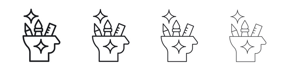 Creativity icon. minimal strokes lines for web designs