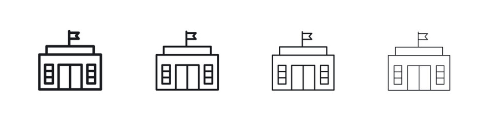 Fototapeta premium City hall building icon. minimal strokes lines for web designs