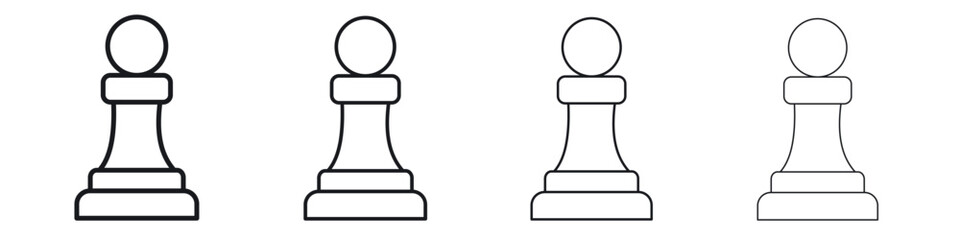 Chess pawn icon. minimal strokes lines for web designs