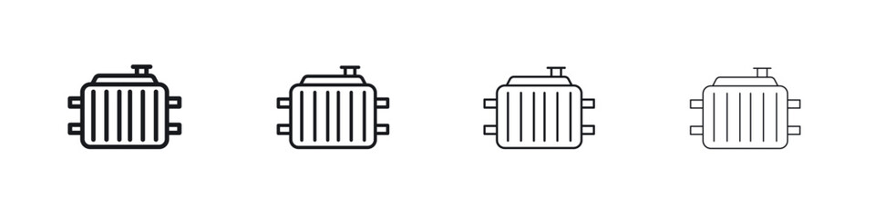 car radiator icon. minimal strokes lines for web designs