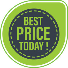 Best Price Today Sale Tag. Vector Template with Bold Colors for Retail Ads, Online Shop Promotions, and Flash Sales. Best Price Today Promotional Badge, Eye-Catching Tag Vector for Digital Marketing