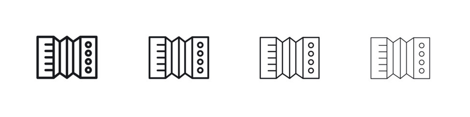 Bandoneon instrument pack. vector glyph flat icons