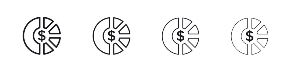 Asset allocation icon. minimal strokes lines for web designs