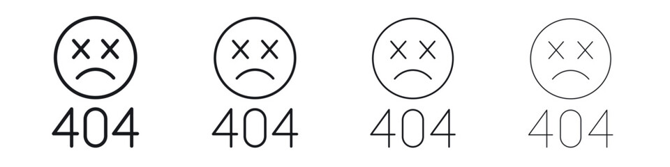 404 Error icon. minimal strokes lines for web designs