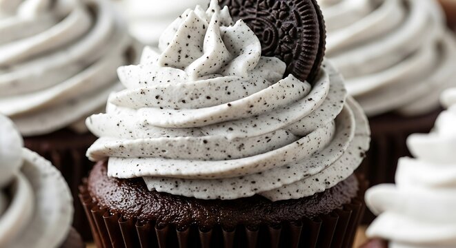 Photo of oreo cupcake with cream cheese frosting
