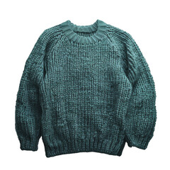 Obraz premium Knitted Blue Wool Sweater Garment Apparel on Transparent Background