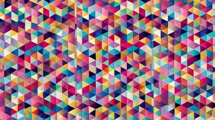 Vibrant geometric background of multi colored triangles creates a mosaic effect