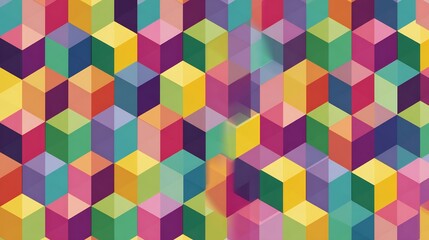 Colorful geometric cubes abstract background, playful and vibrant design