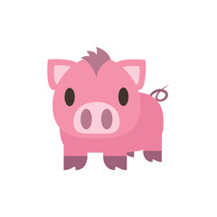 Illustration of Charming Pixel Art Pig: A Cute Illustration vector