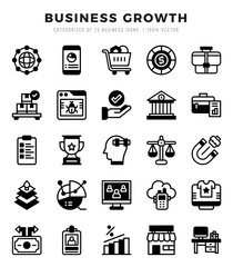 Set of Business Growth Icons Lineal Filled icons collection.