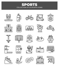 Collection of 25 Sports Icons.  A Visual Guide to Various Sports and Activities