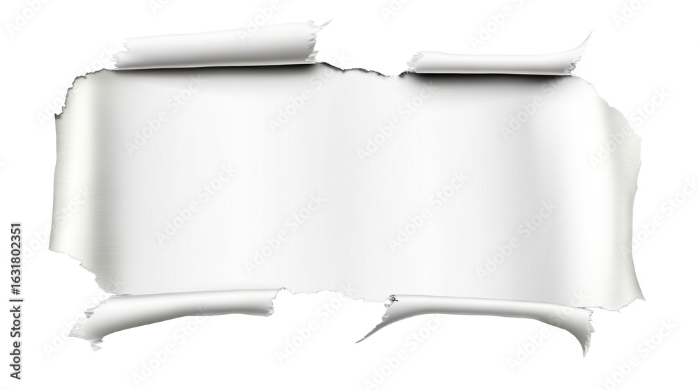 Wall mural torn paper with transparent background for design and presentations