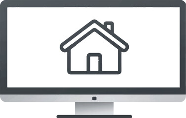 A simple home icon on a computer screen