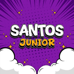 Dynamic Santos Junior Black and White Comic-Style Burst Background Illustration