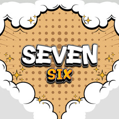 Dynamic Seven Six Burst Comic Style Explosion Effect Background Over White Scene © ahmad