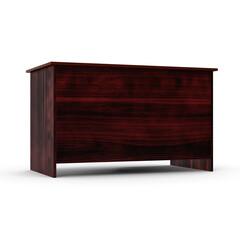 Dark Wooden Office Desk Isolated on Transparent Background