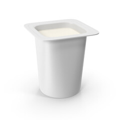 White Yogurt Cup Isolated on Transparent Background