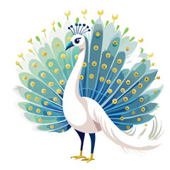 peacock with feathers