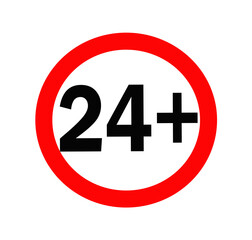 age limit sign on white background