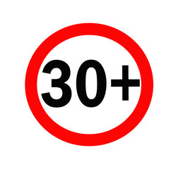age limit sign on white background